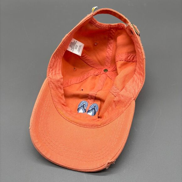 Life Is Good Flip Flops Embroidered Baseball Cap Coral Pink Adjustable Womns Hat - Picture 9 of 10